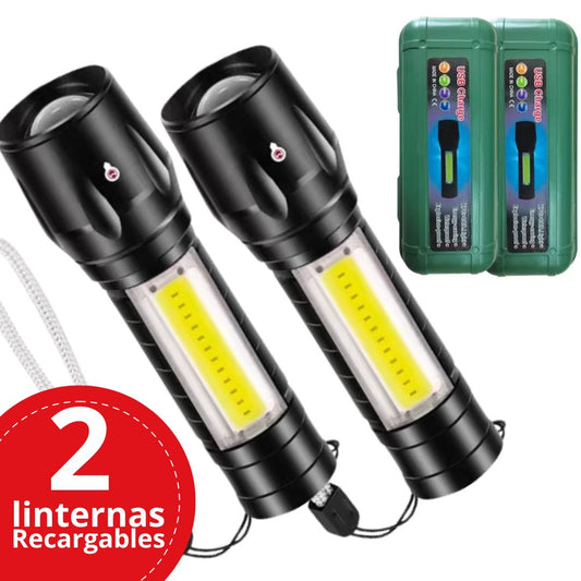 2 Mini Linternas LED Recargables De Bolsillo